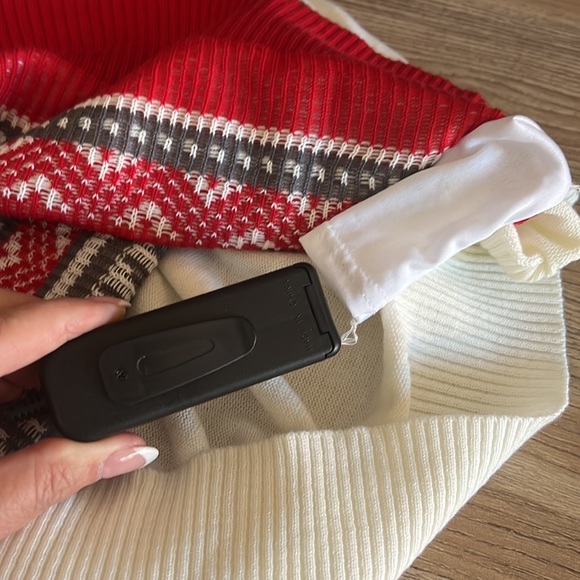 Naughty ugly Christmas sweater lights up red white gray size XL - Picture 9 of 11